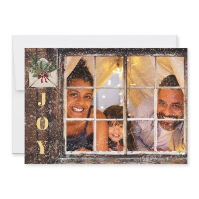 *~* Window Rustic PHOTO AP20  Christmas Party Invitation