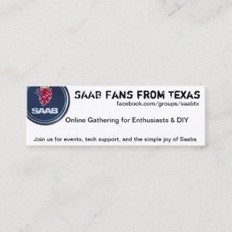 Windshield Cards, thin - Saab Fans from TX Mini