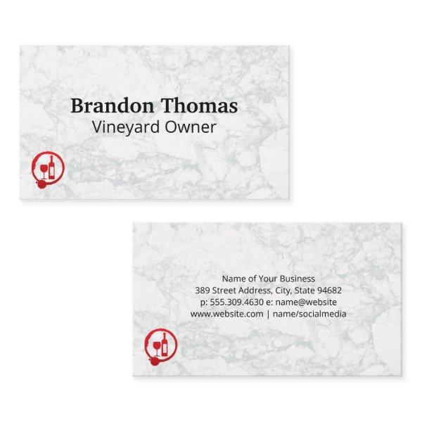 Wine and Bottle Logo | White Marble