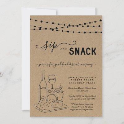 Wine and Cheese Party, Sip & Snack Invitation