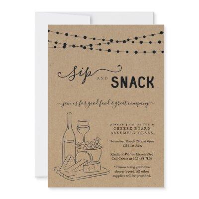 Wine and Cheese Party, Sip & Snack Invitation