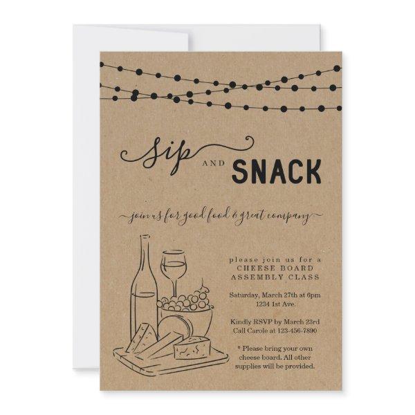 Wine and Cheese Party, Sip & Snack Invitation