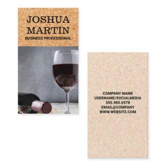 Wine Bottle and Glass Cork Background