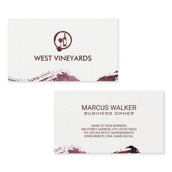 Wine Bottle and Glass |  Stain Watercolor Brushed