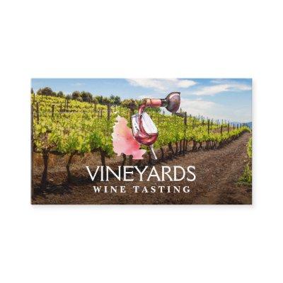 Wine Bottle and Glass Watercolor | Vineyard