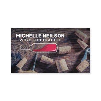 Wine Bottle Logo | Corks on Table