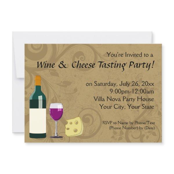 Wine & Cheese Tasting Party Invitations
