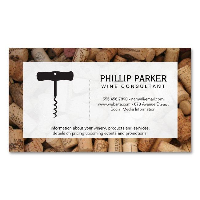 Wine | Corkscrew (cork pile) frame Magnet