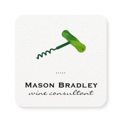 Wine Corkscrew Green Texture Square