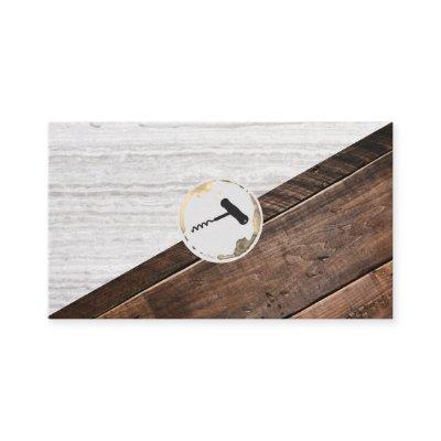 Wine Corkscrew Texture and Wood Color Block