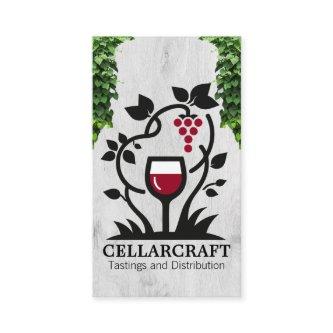 Wine Glass and Grapes | Vine Leaves
