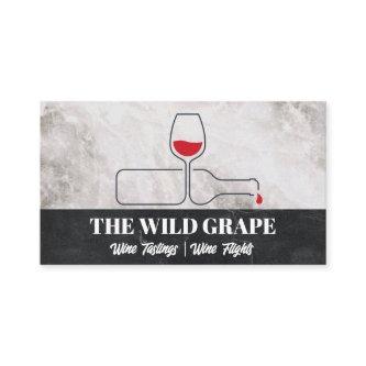 Wine Glass Bottle Line Art | Marble