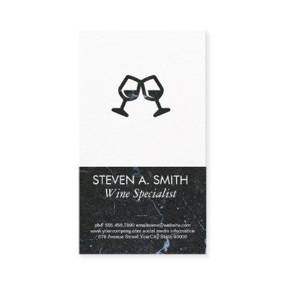 Wine Glass Cheers Icon | Black Marble