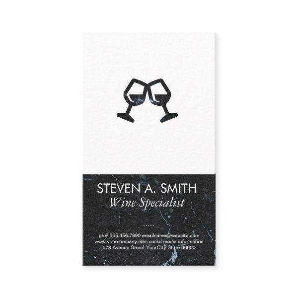 Wine Glass Cheers Icon | Black Marble