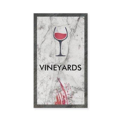 Wine Glass Logo | White Marble | Slate Trim