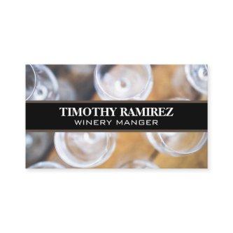 Wine Glasses on Wood Table