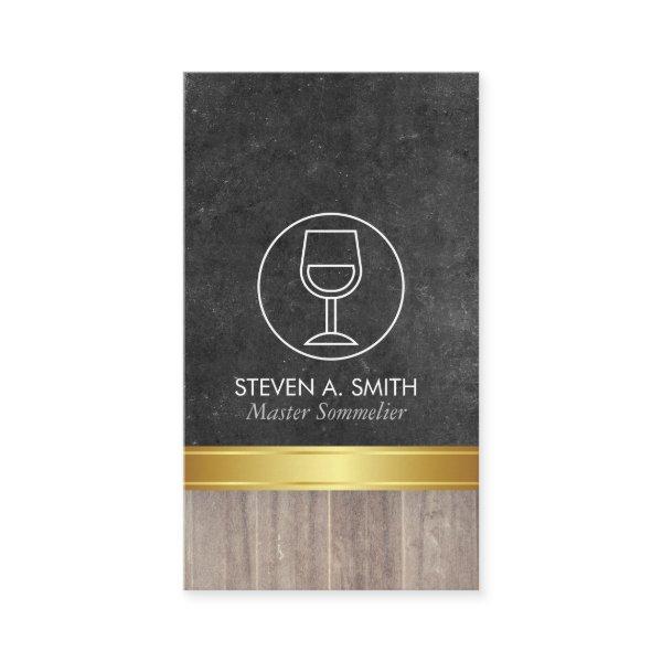 Wine Icon and Slate Wood Trim
