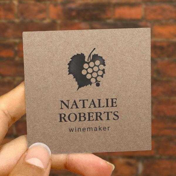 Wine Maker Sommelier Rustic Kraft Minimalist Square