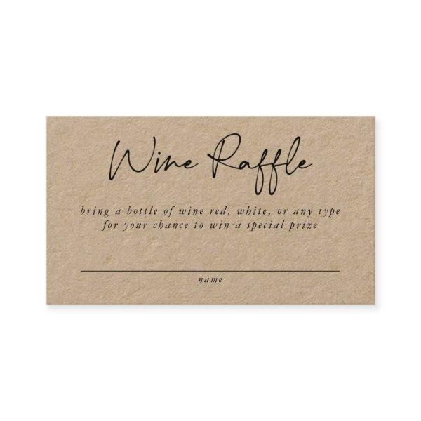 Wine Raffle Enclosure Card