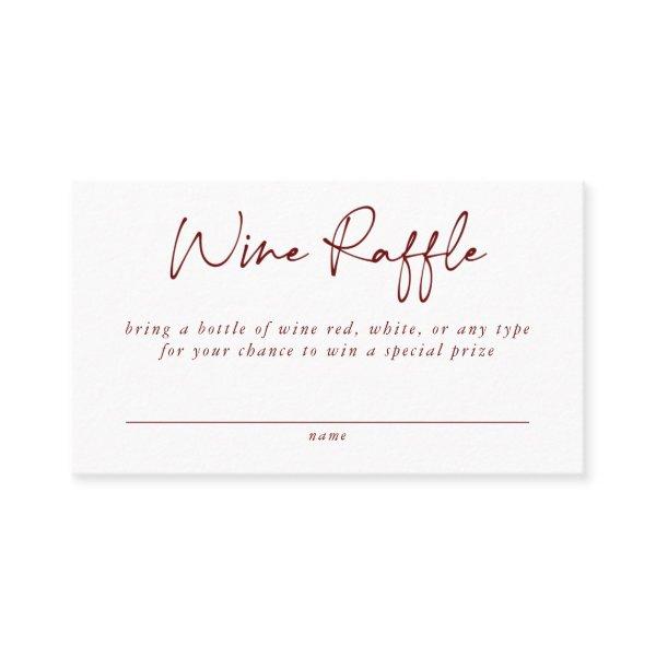 Wine Raffle Enclosure Card