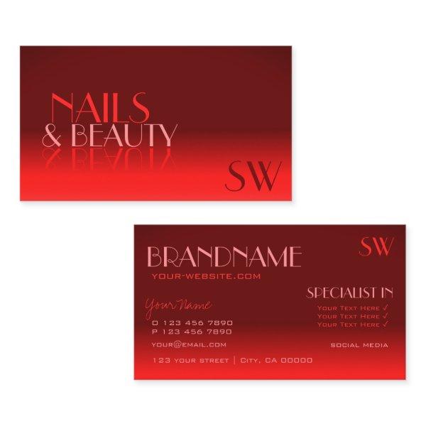 Wine Red Gradient Mirror Font Classic Monogram