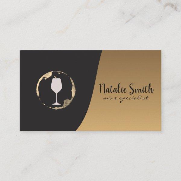 Wine Stain and Glass | Classic Gold Black