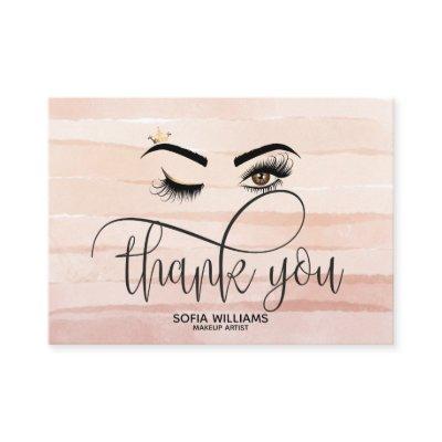Wink Beautiful Brown Eye dusty pink Aftercare Referral Card