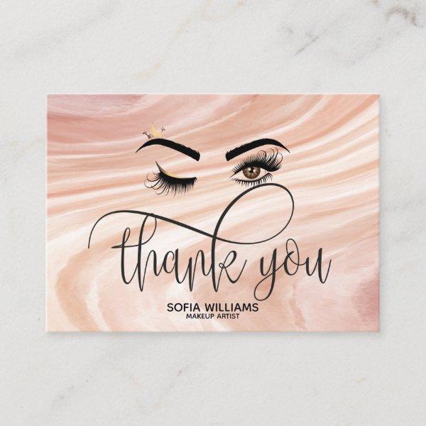 Wink Beautiful Brown Eye dusty pink Aftercare Referral Card
