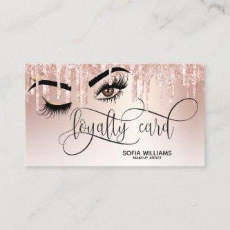 Wink Beautiful Brown Eye with Gold Crown Loyalty Referral Card