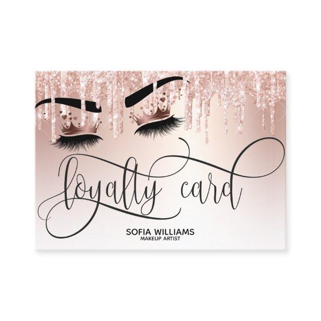 Wink Beautiful Brown Eye with Gold Crown Loyalty Referral Card