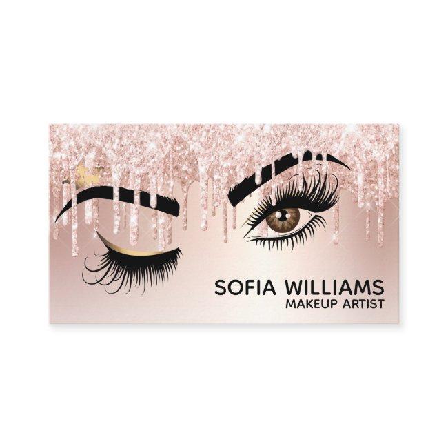 Wink Beautiful Brown Eye with Gold Crown Makeup Referral Card