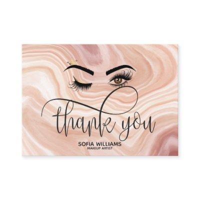 Wink Beautiful  Eye dusty pink marble Aftercare Referral Card