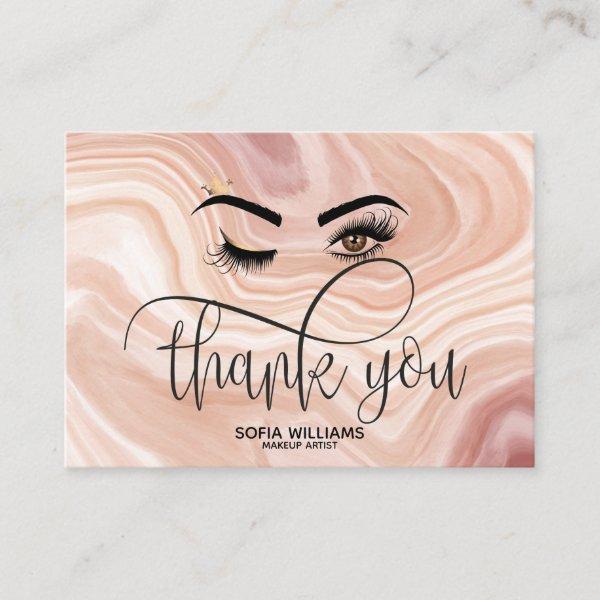 Wink Beautiful  Eye dusty pink marble Aftercare Referral Card