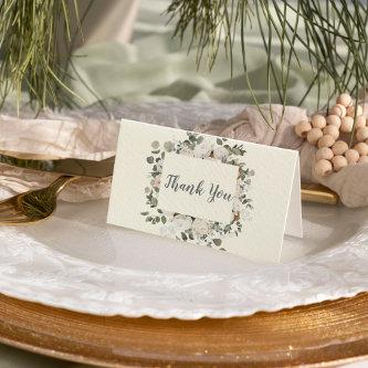Winter Floral | Ivory Wedding Thank You Card