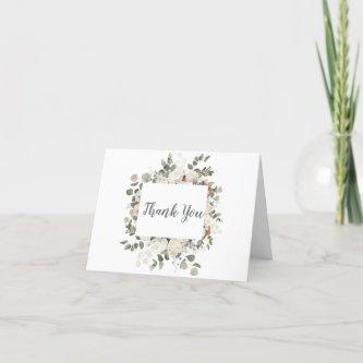Winter Floral Wedding Thank You Card