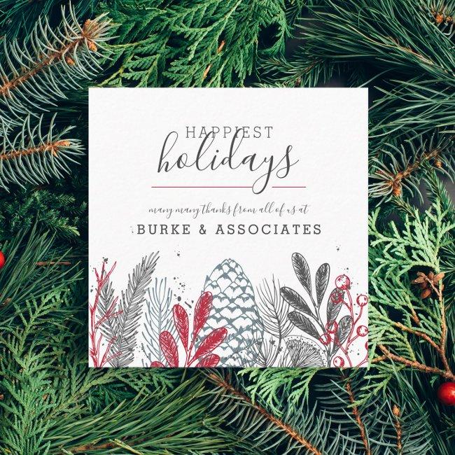 Winter Greenery Holiday Square