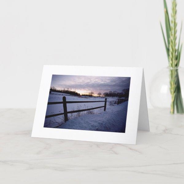 Winter Landscape Holiday Business Blank Christmas Thank You Card