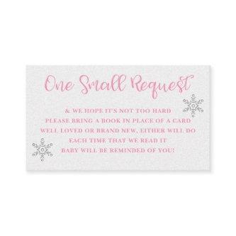 Winter Pink and Silver Book Request Card