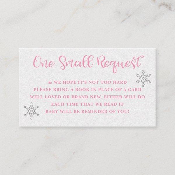 Winter Pink and Silver Book Request Card