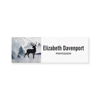 Winter Reindeer Rustic Gray Watercolor Mini