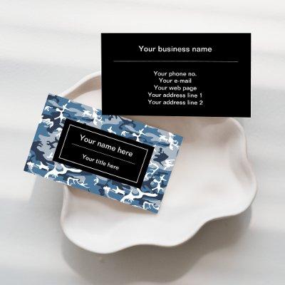 Winter Snow Blue Camouflage, Military, Army