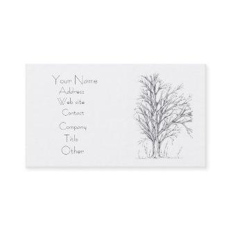 Winter Tree Botanical Black Drawing Nature Art