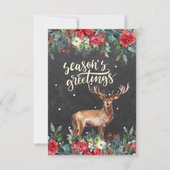 Winter Watercolor Flowers | Season's Greetings Card