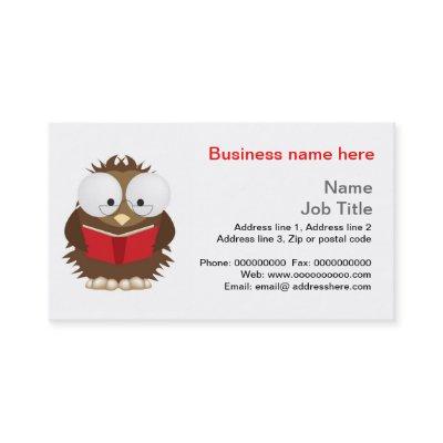 Wise owl reading book stationery