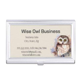 Wise Owl Watercolor Bird Logo Custom    Case