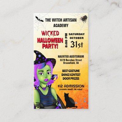 Witch Halloween Party Ticket