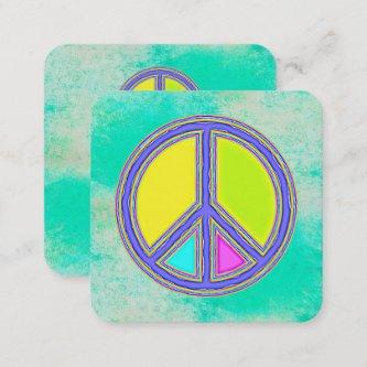 With Colors Filled PEACE Sign 1 Square