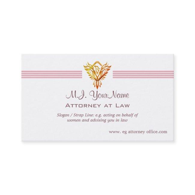 Woman Attorney luxury stripes and flame phoenix