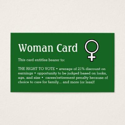 Woman Card, Business, 3.5" x 2.0", 100 pack