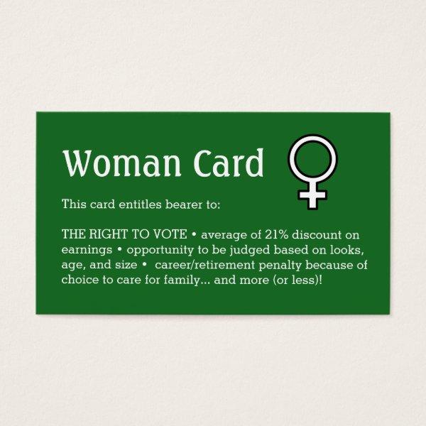 Woman Card, Business, 3.5" x 2.0", 100 pack